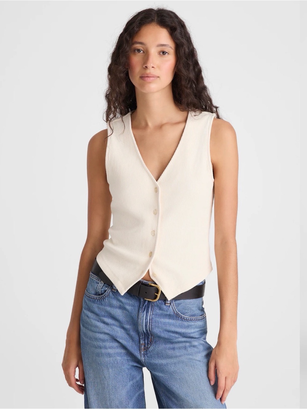 NWT Madewell Ribbed V Neck Vest